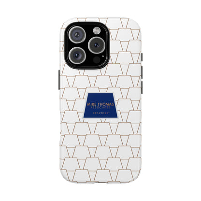 MTA Geometric White & Copper Pattern Phone Case - Tough Cases for Stylish Protection