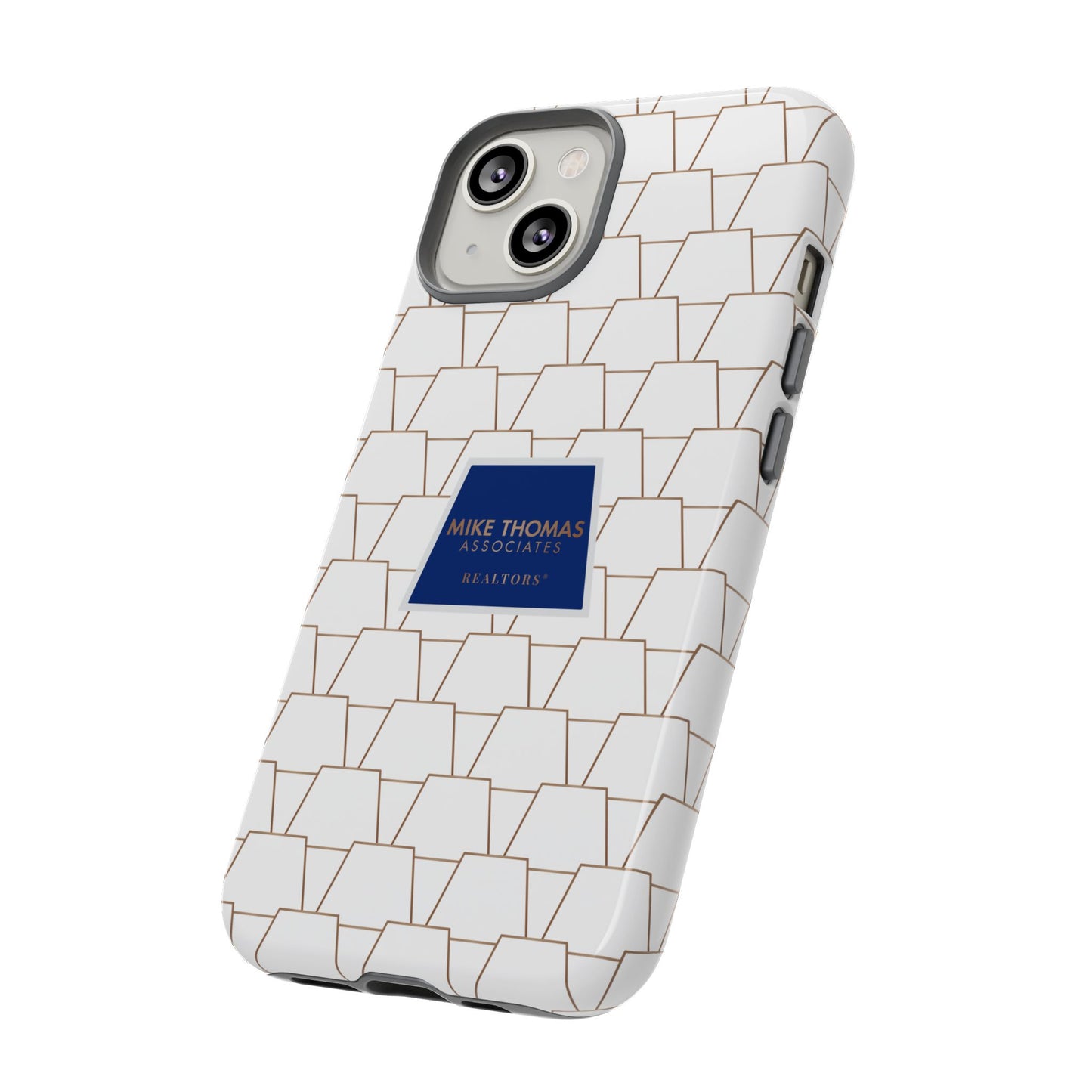 MTA Geometric White & Copper Pattern Phone Case - Tough Cases for Stylish Protection