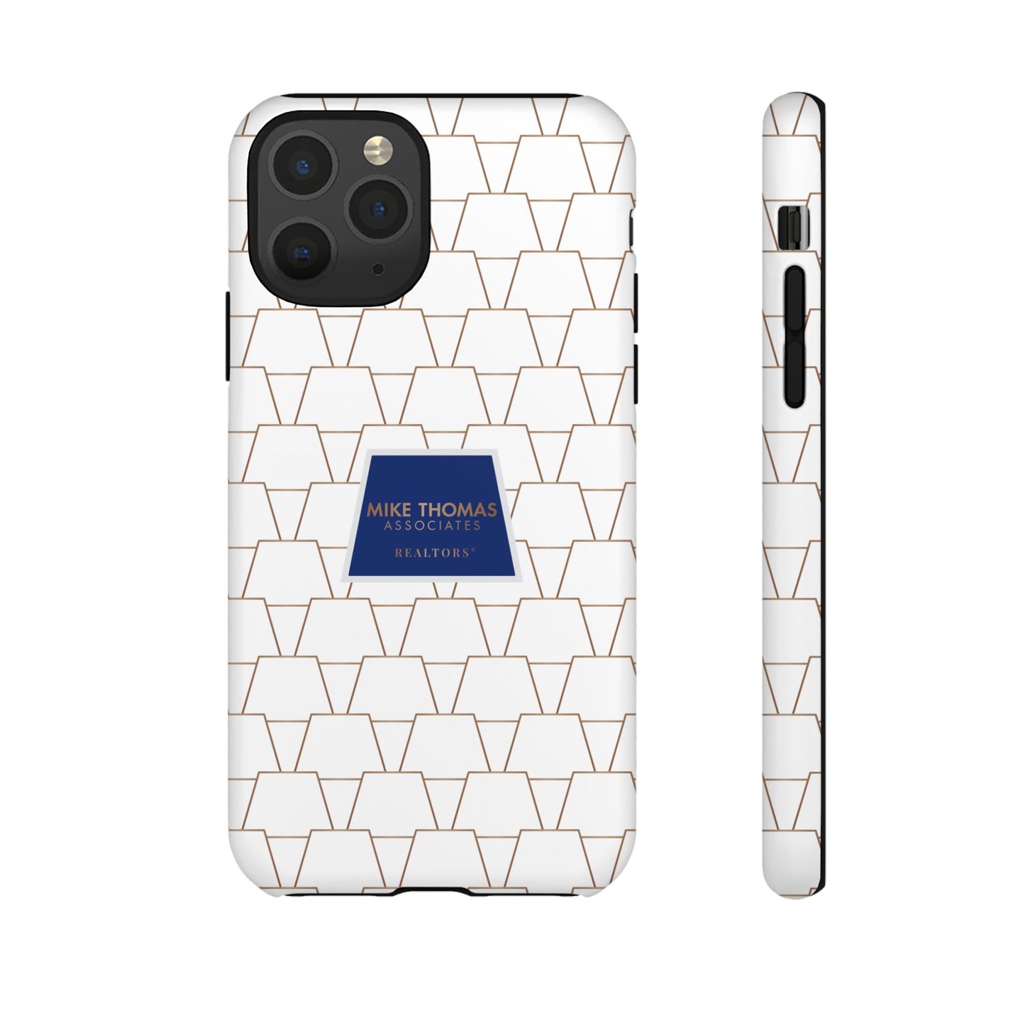 MTA Geometric White & Copper Pattern Phone Case - Tough Cases for Stylish Protection