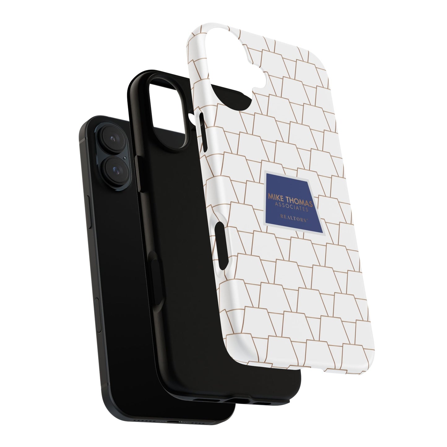 MTA Geometric White & Copper Pattern Phone Case - Tough Cases for Stylish Protection