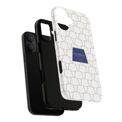 MTA Geometric White & Copper Pattern Phone Case - Tough Cases for Stylish Protection