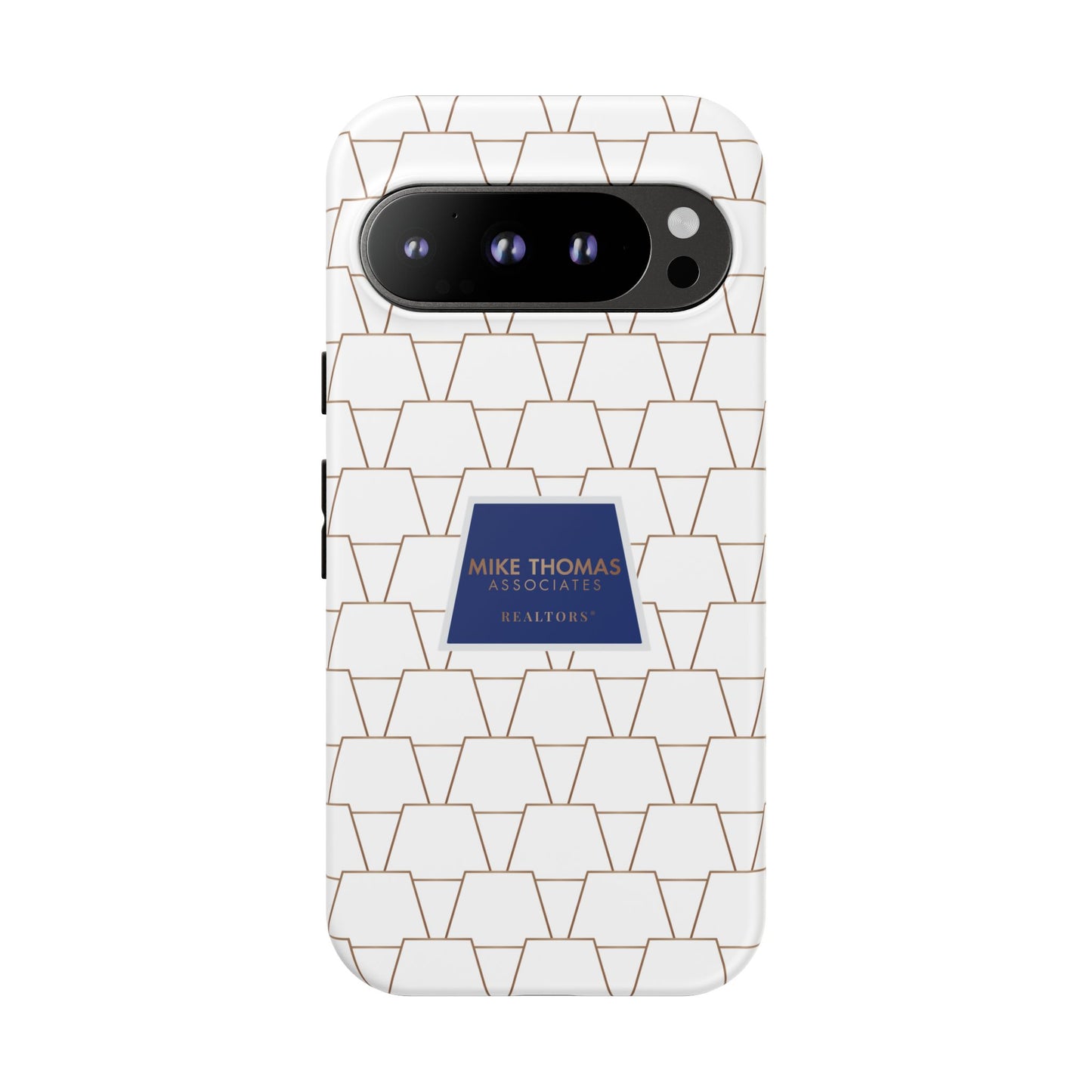MTA Geometric White & Copper Pattern Phone Case - Tough Cases for Stylish Protection