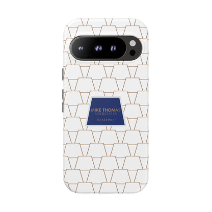 MTA Geometric White & Copper Pattern Phone Case - Tough Cases for Stylish Protection