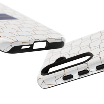 MTA Geometric White & Copper Pattern Phone Case - Tough Cases for Stylish Protection