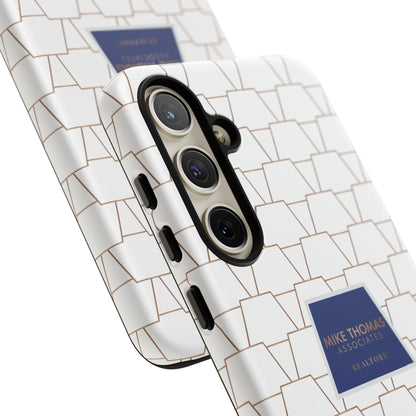 MTA Geometric White & Copper Pattern Phone Case - Tough Cases for Stylish Protection
