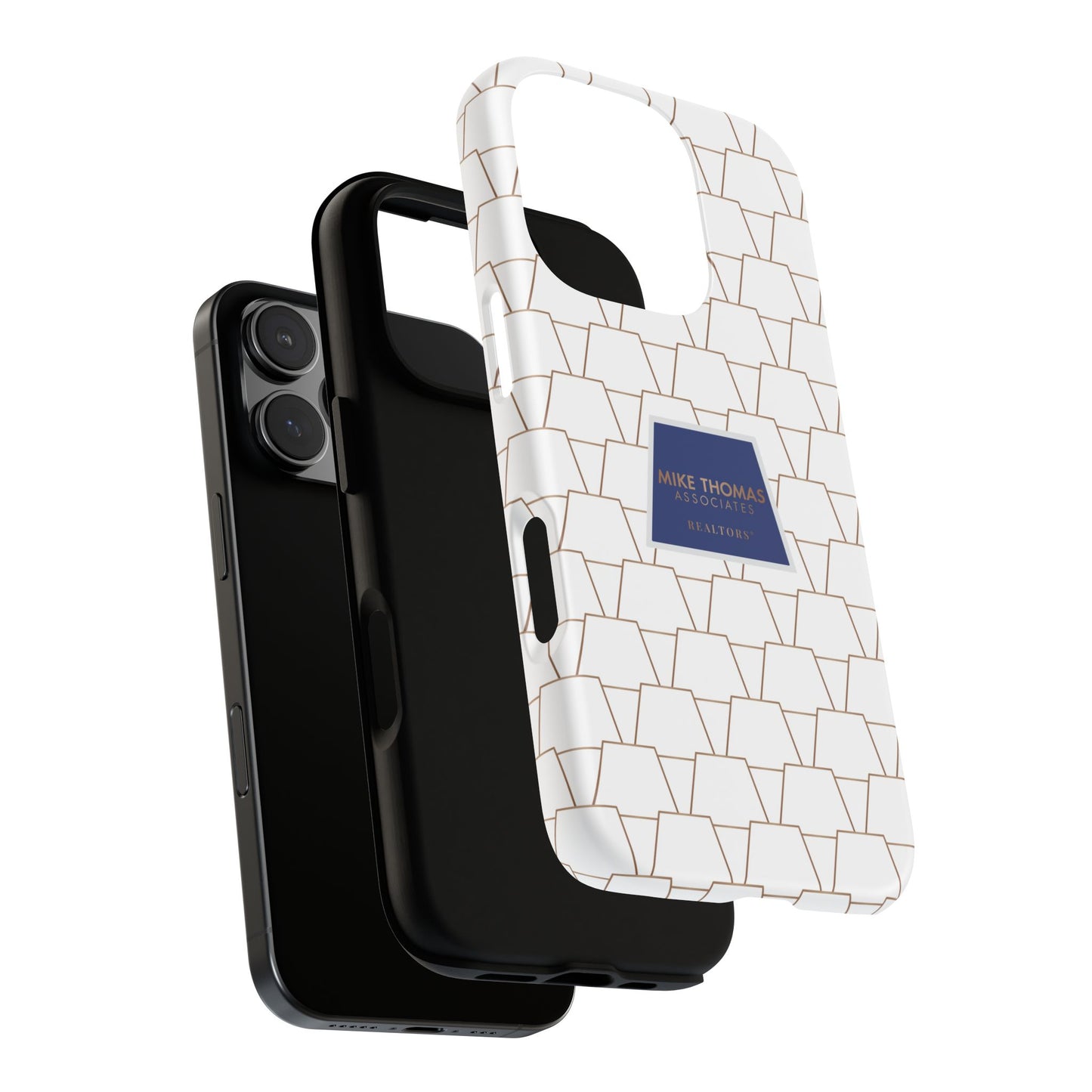 MTA Geometric White & Copper Pattern Phone Case - Tough Cases for Stylish Protection