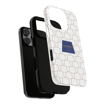 MTA Geometric White & Copper Pattern Phone Case - Tough Cases for Stylish Protection
