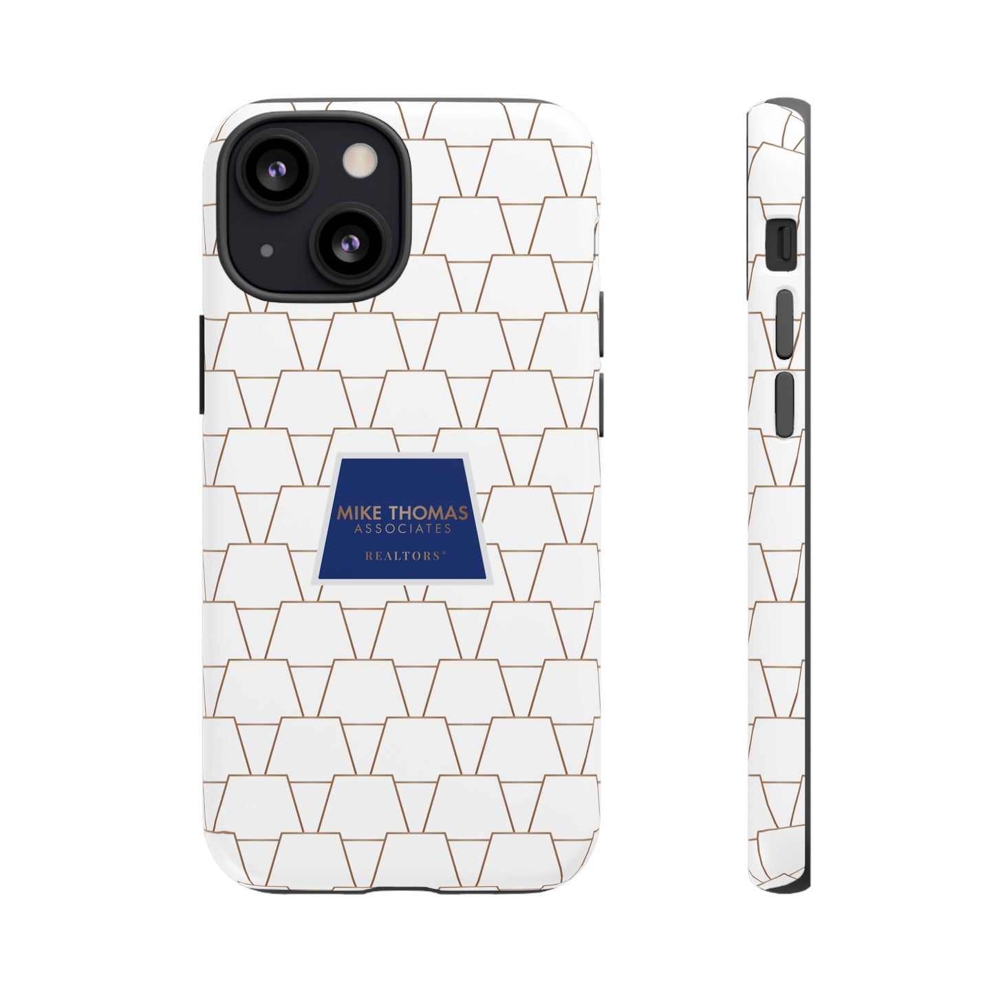 MTA Geometric White & Copper Pattern Phone Case - Tough Cases for Stylish Protection