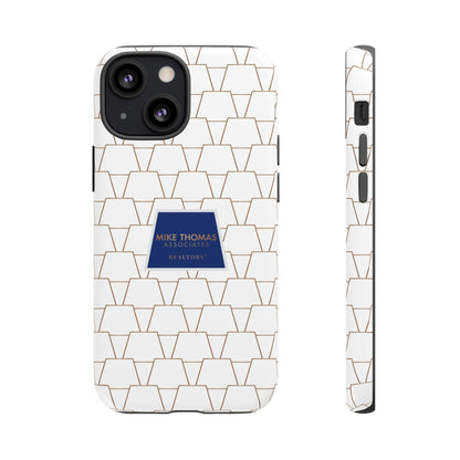 MTA Geometric White & Copper Pattern Phone Case - Tough Cases for Stylish Protection