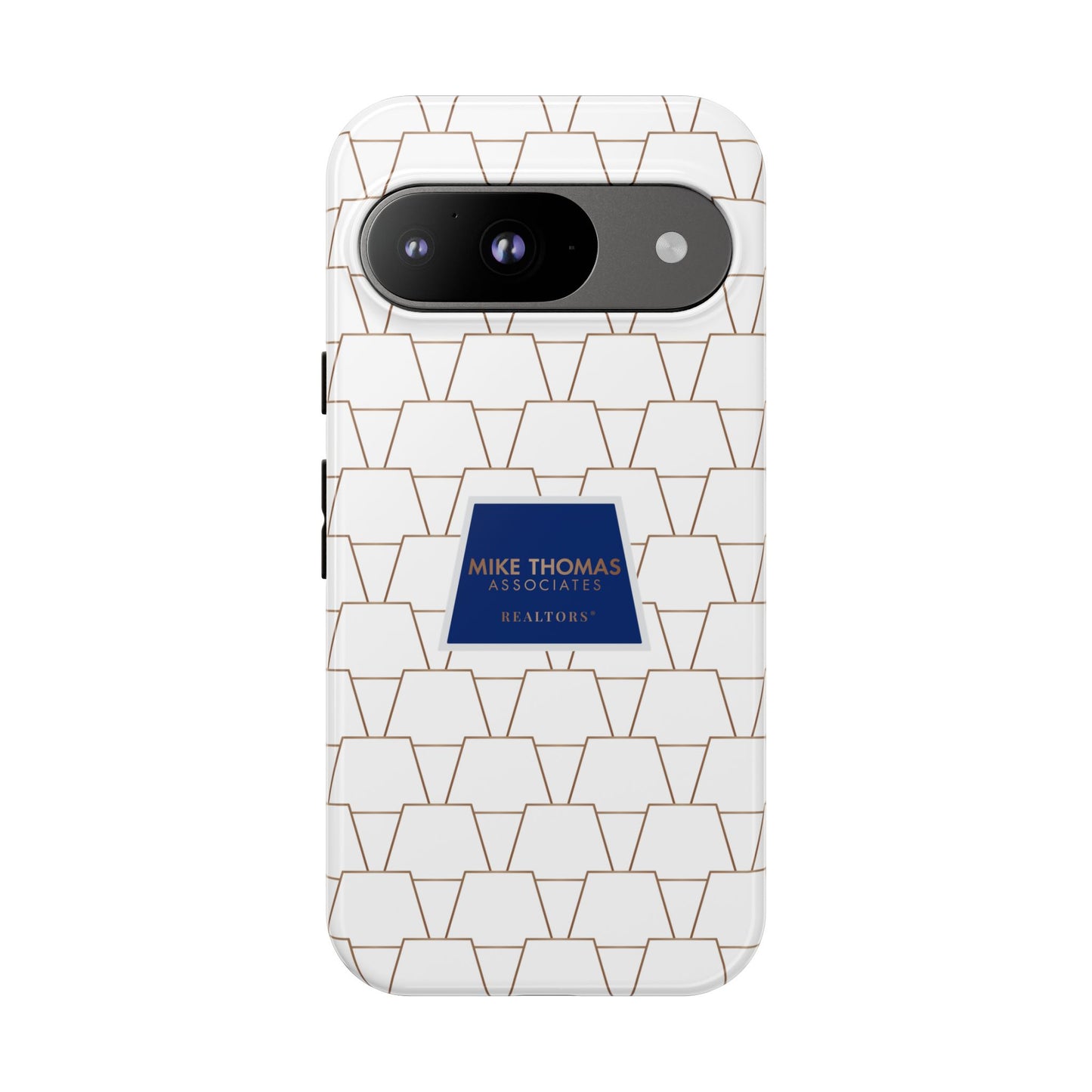 MTA Geometric White & Copper Pattern Phone Case - Tough Cases for Stylish Protection