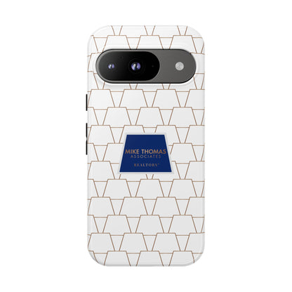 MTA Geometric White & Copper Pattern Phone Case - Tough Cases for Stylish Protection