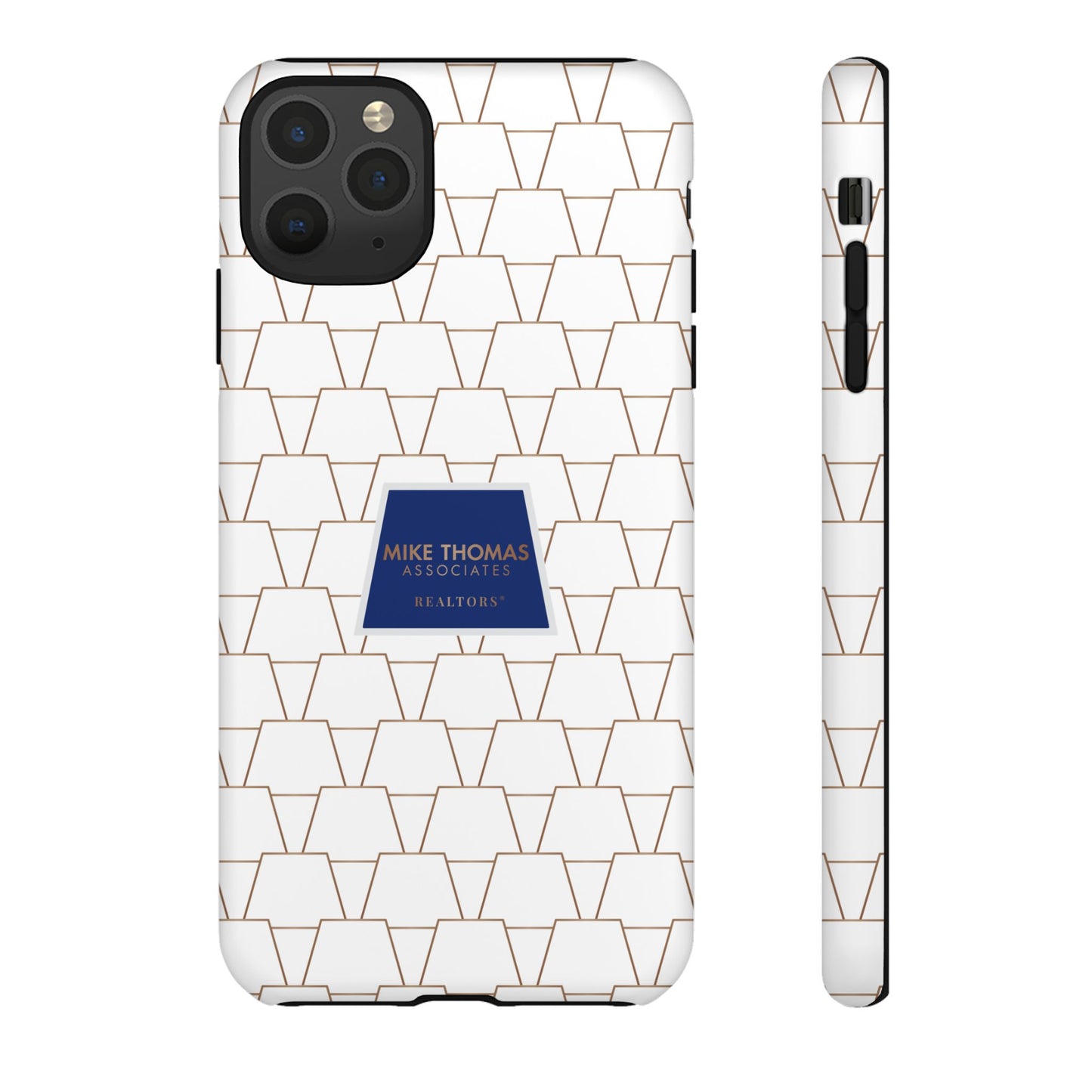 MTA Geometric White & Copper Pattern Phone Case - Tough Cases for Stylish Protection