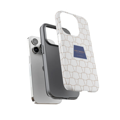MTA Geometric White & Copper Pattern Phone Case - Tough Cases for Stylish Protection