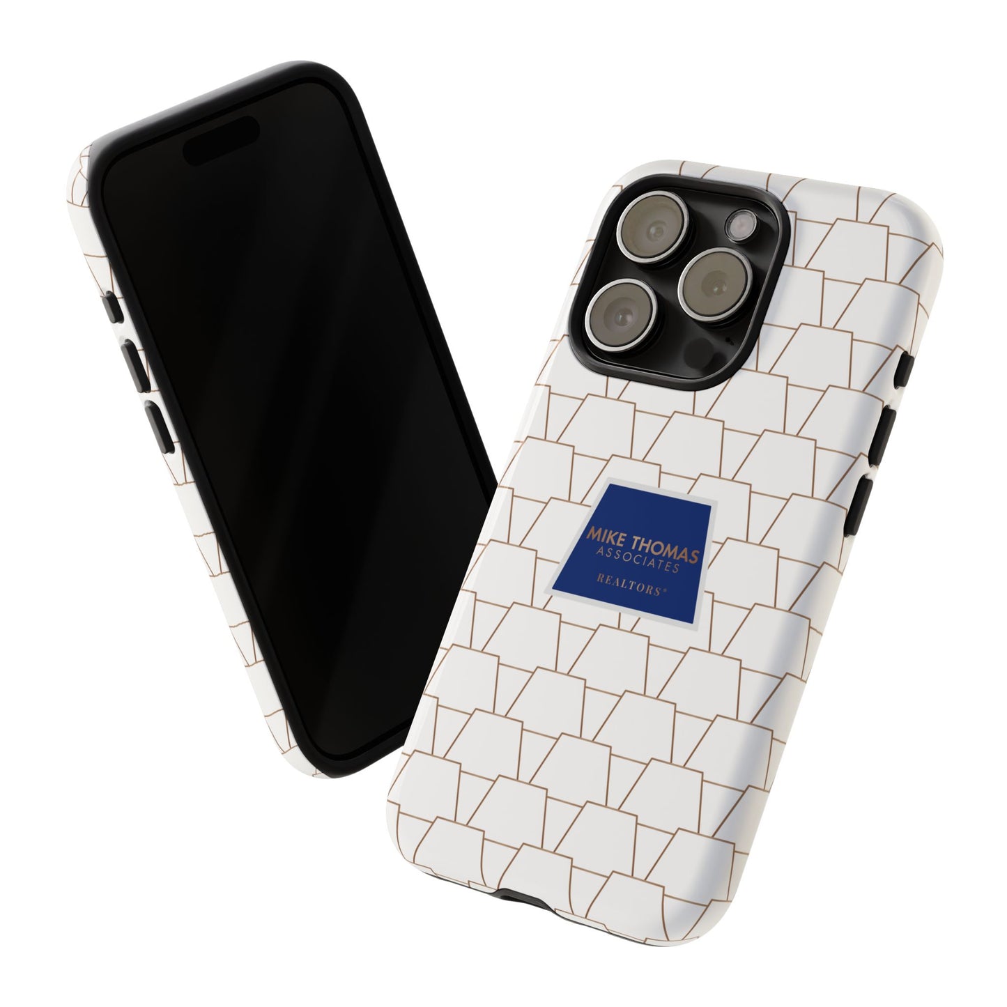 MTA Geometric White & Copper Pattern Phone Case - Tough Cases for Stylish Protection