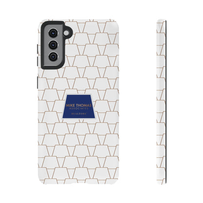 MTA Geometric White & Copper Pattern Phone Case - Tough Cases for Stylish Protection
