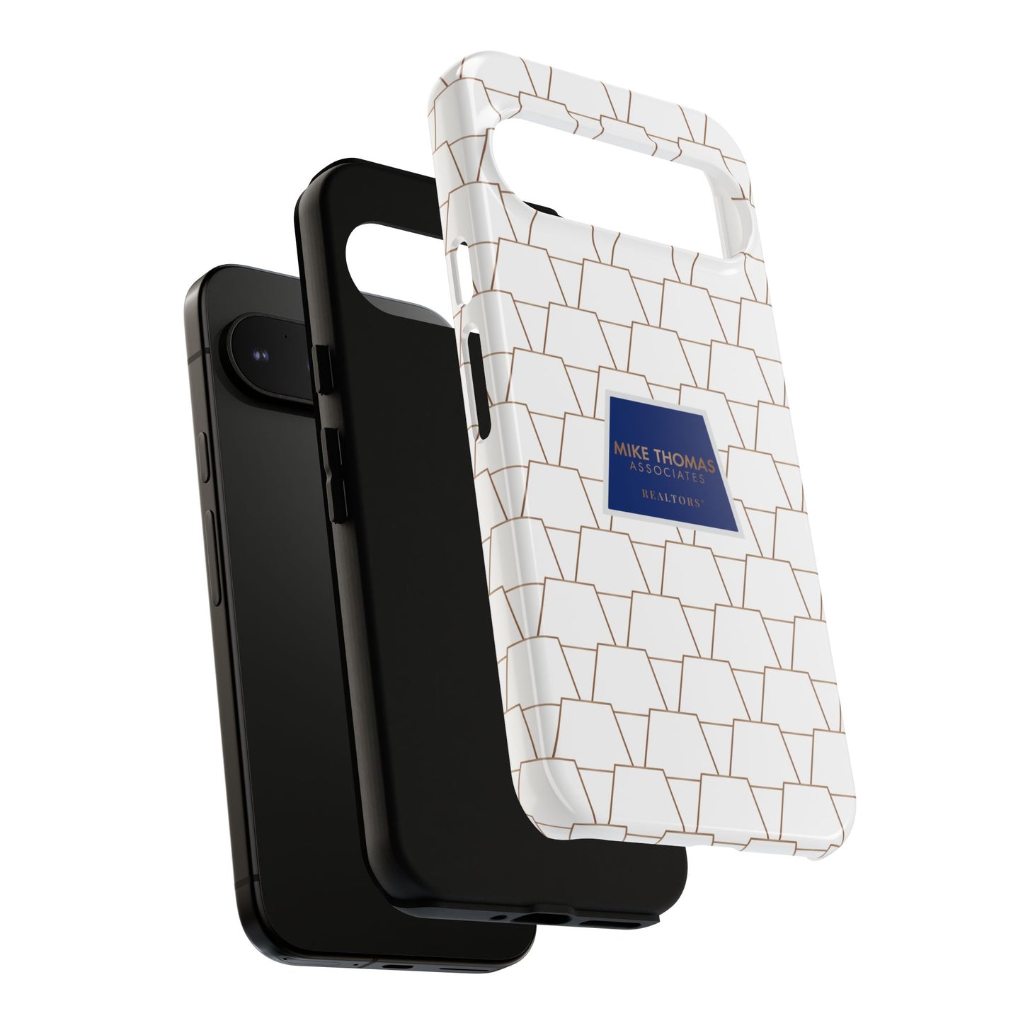 MTA Geometric White & Copper Pattern Phone Case - Tough Cases for Stylish Protection