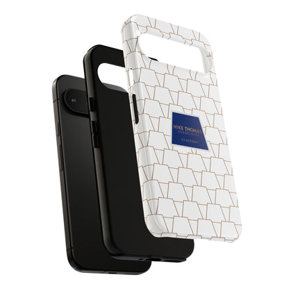 MTA Geometric White & Copper Pattern Phone Case - Tough Cases for Stylish Protection