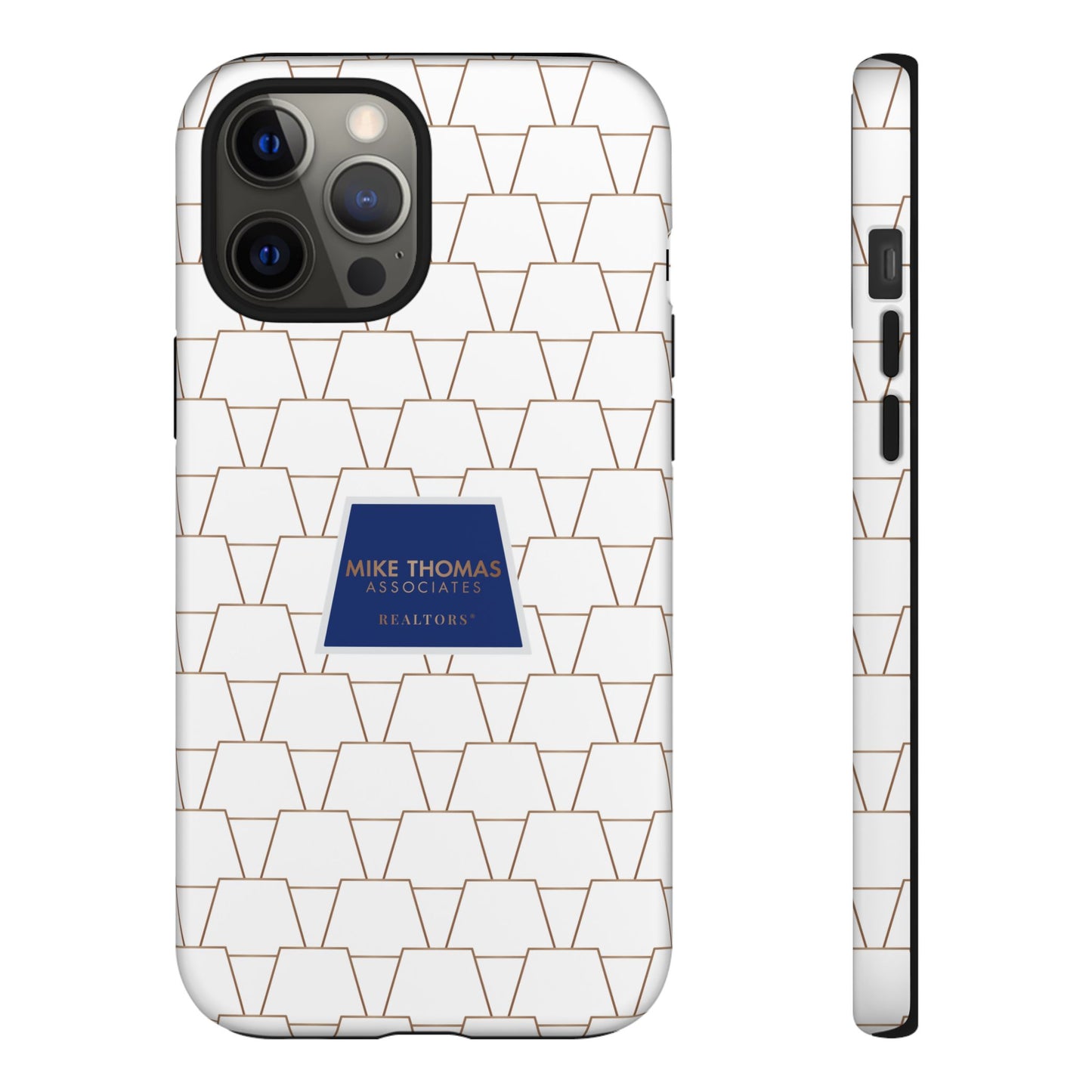 MTA Geometric White & Copper Pattern Phone Case - Tough Cases for Stylish Protection