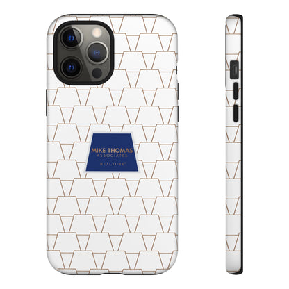 MTA Geometric White & Copper Pattern Phone Case - Tough Cases for Stylish Protection