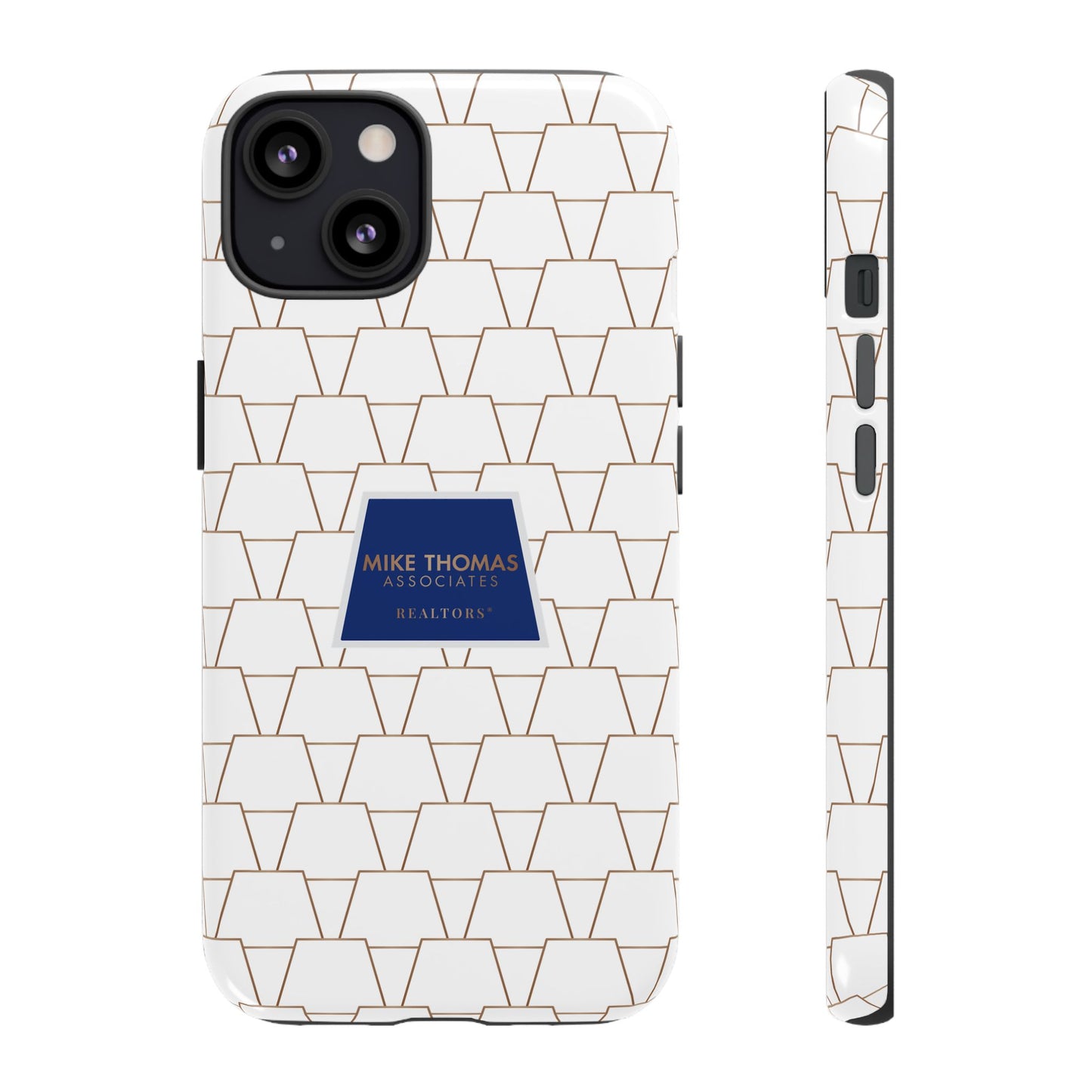 MTA Geometric White & Copper Pattern Phone Case - Tough Cases for Stylish Protection