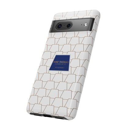MTA Geometric White & Copper Pattern Phone Case - Tough Cases for Stylish Protection