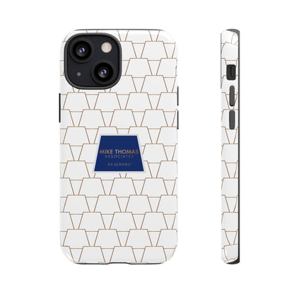 MTA Geometric White & Copper Pattern Phone Case - Tough Cases for Stylish Protection