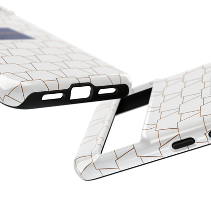 MTA Geometric White & Copper Pattern Phone Case - Tough Cases for Stylish Protection