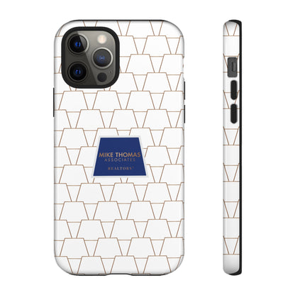 MTA Geometric White & Copper Pattern Phone Case - Tough Cases for Stylish Protection