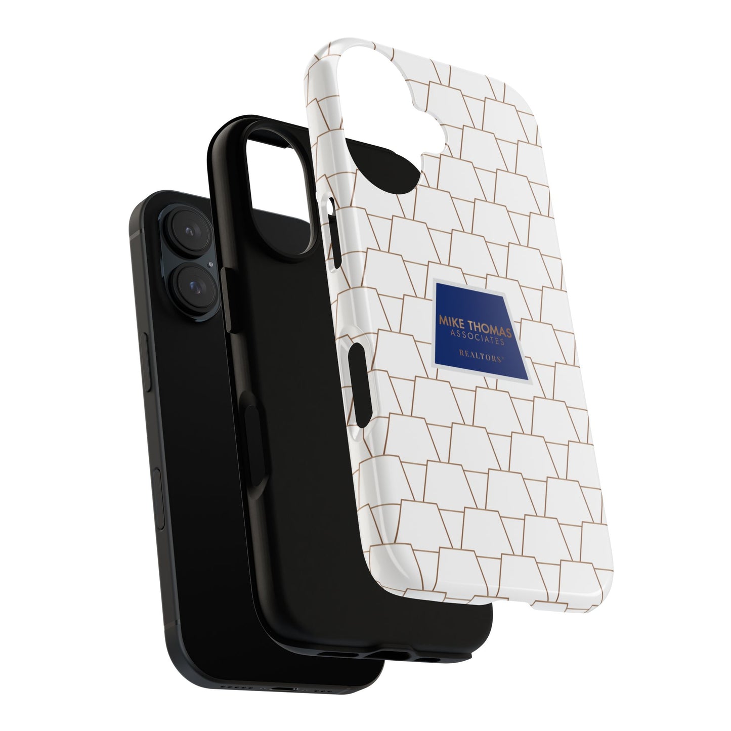 MTA Geometric White & Copper Pattern Phone Case - Tough Cases for Stylish Protection