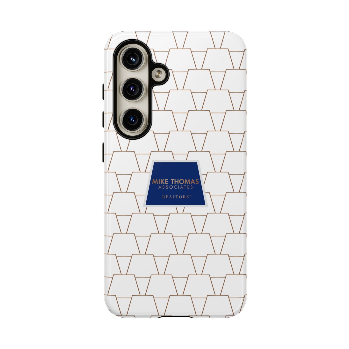MTA Geometric White & Copper Pattern Phone Case - Tough Cases for Stylish Protection