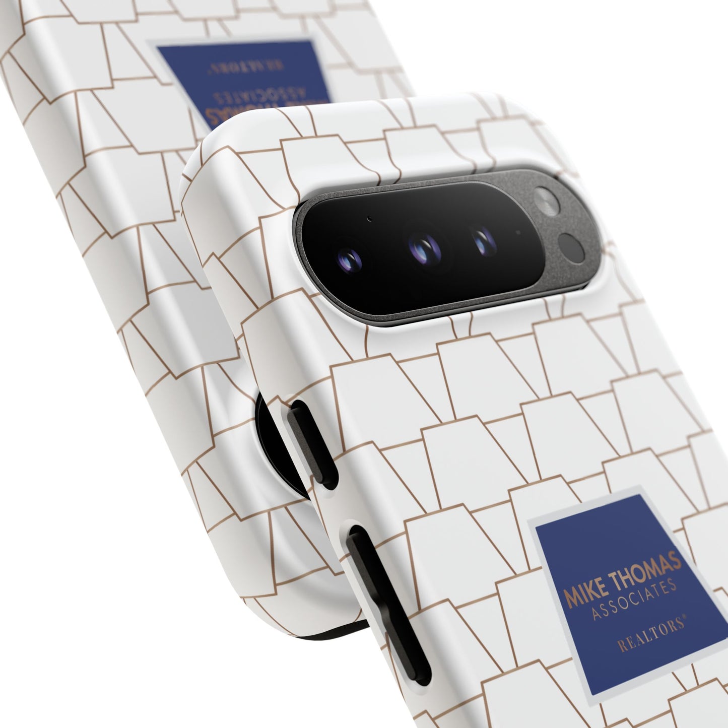 MTA Geometric White & Copper Pattern Phone Case - Tough Cases for Stylish Protection