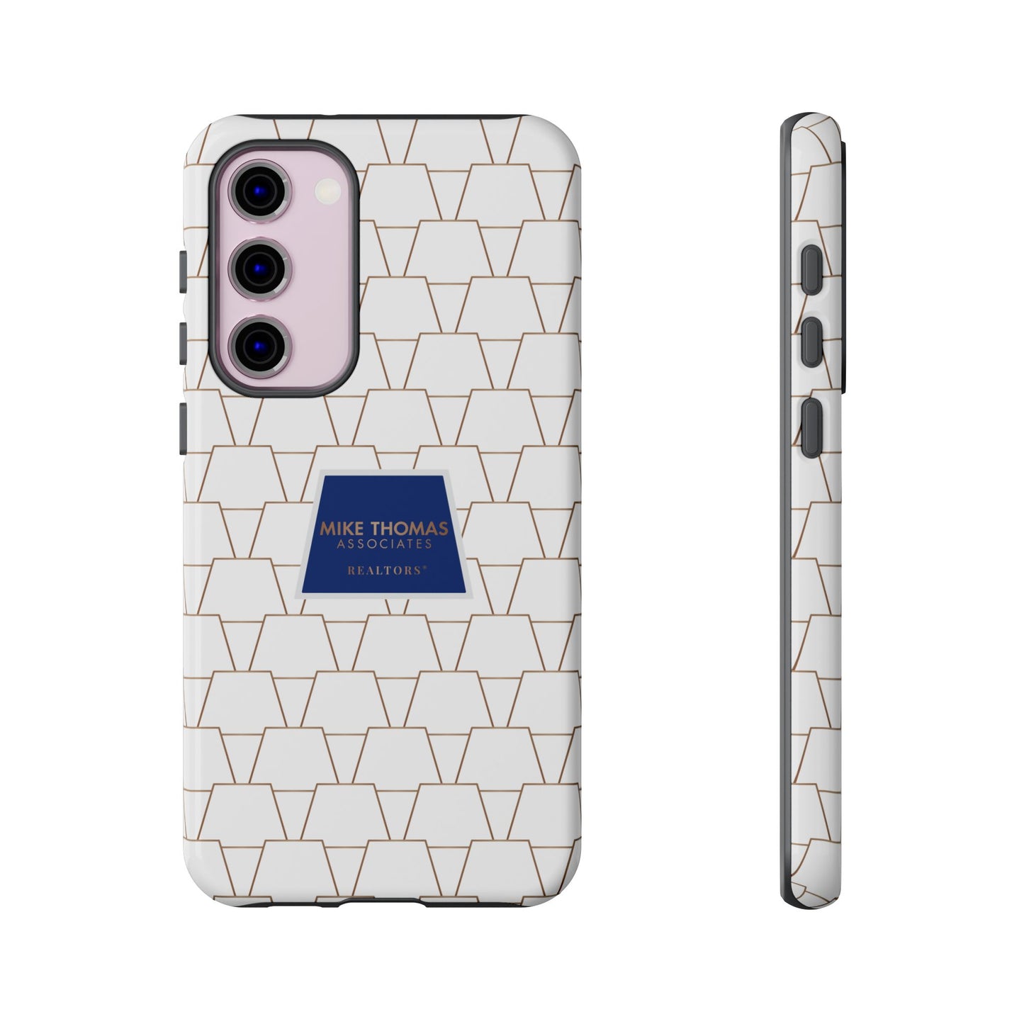 MTA Geometric White & Copper Pattern Phone Case - Tough Cases for Stylish Protection