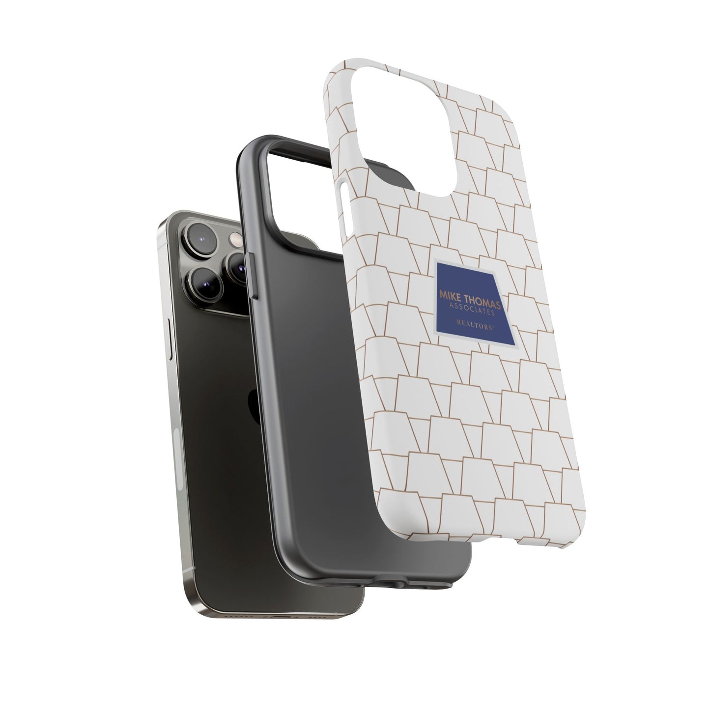 MTA Geometric White & Copper Pattern Phone Case - Tough Cases for Stylish Protection