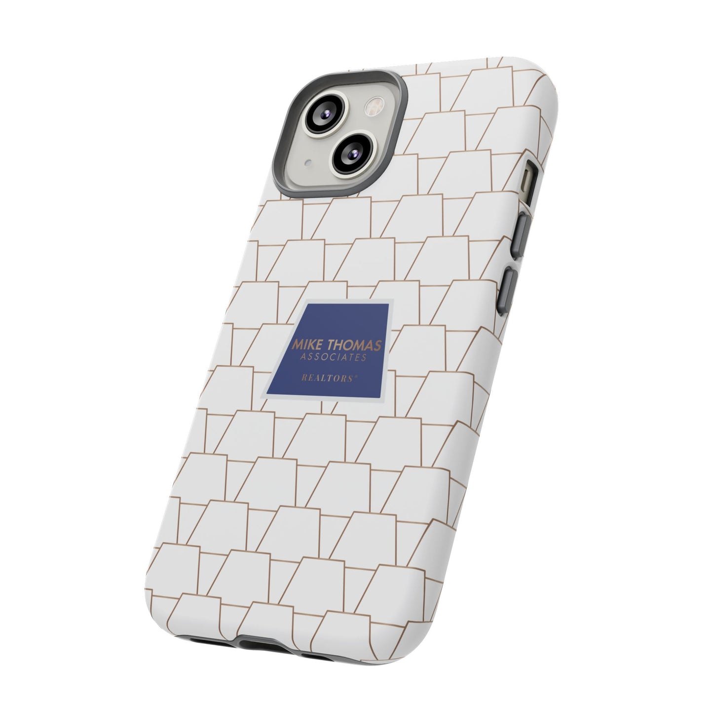 MTA Geometric White & Copper Pattern Phone Case - Tough Cases for Stylish Protection