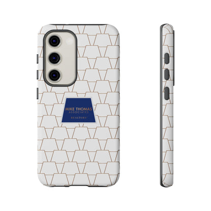 MTA Geometric White & Copper Pattern Phone Case - Tough Cases for Stylish Protection