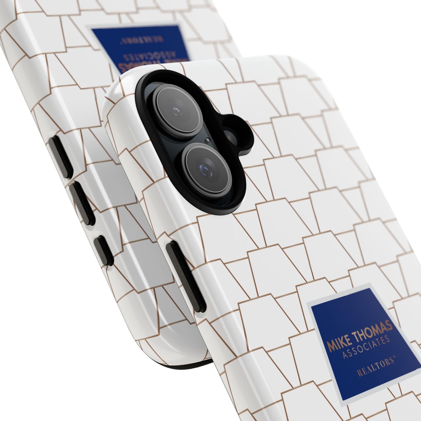 MTA Geometric White & Copper Pattern Phone Case - Tough Cases for Stylish Protection