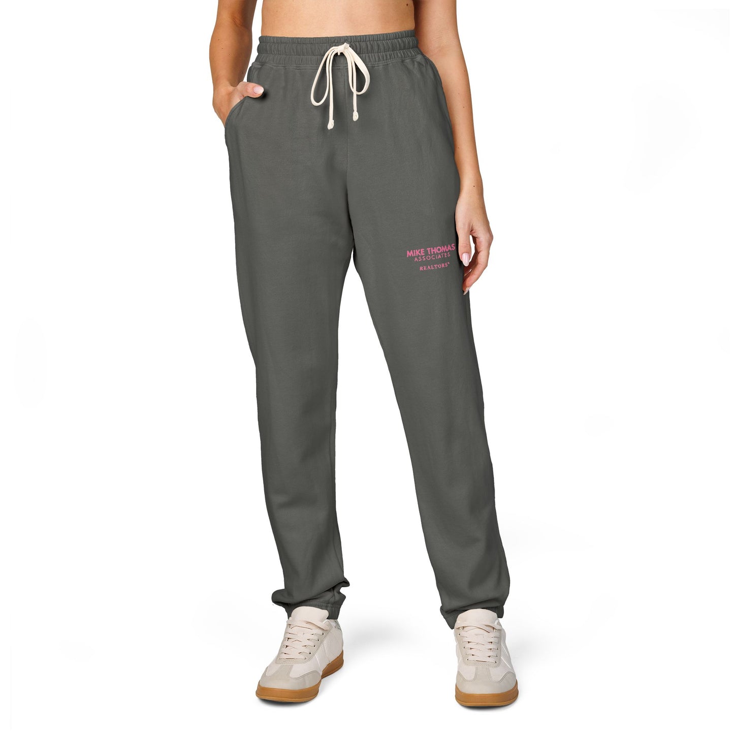 Cozy Women Garment-Dyed Sweatpants – Mike Thomas Pink Logo