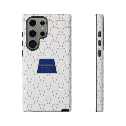 MTA Geometric White & Copper Pattern Phone Case - Tough Cases for Stylish Protection