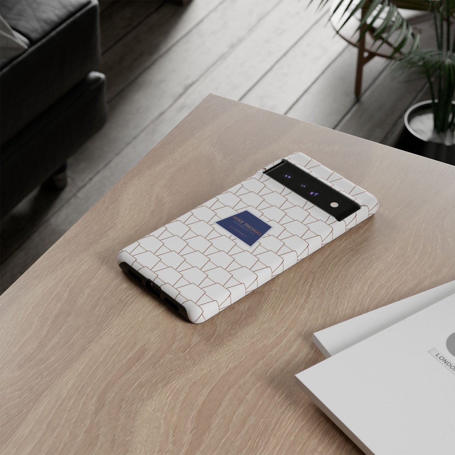 MTA Geometric White & Copper Pattern Phone Case - Tough Cases for Stylish Protection