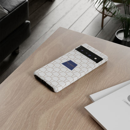 MTA Geometric White & Copper Pattern Phone Case - Tough Cases for Stylish Protection