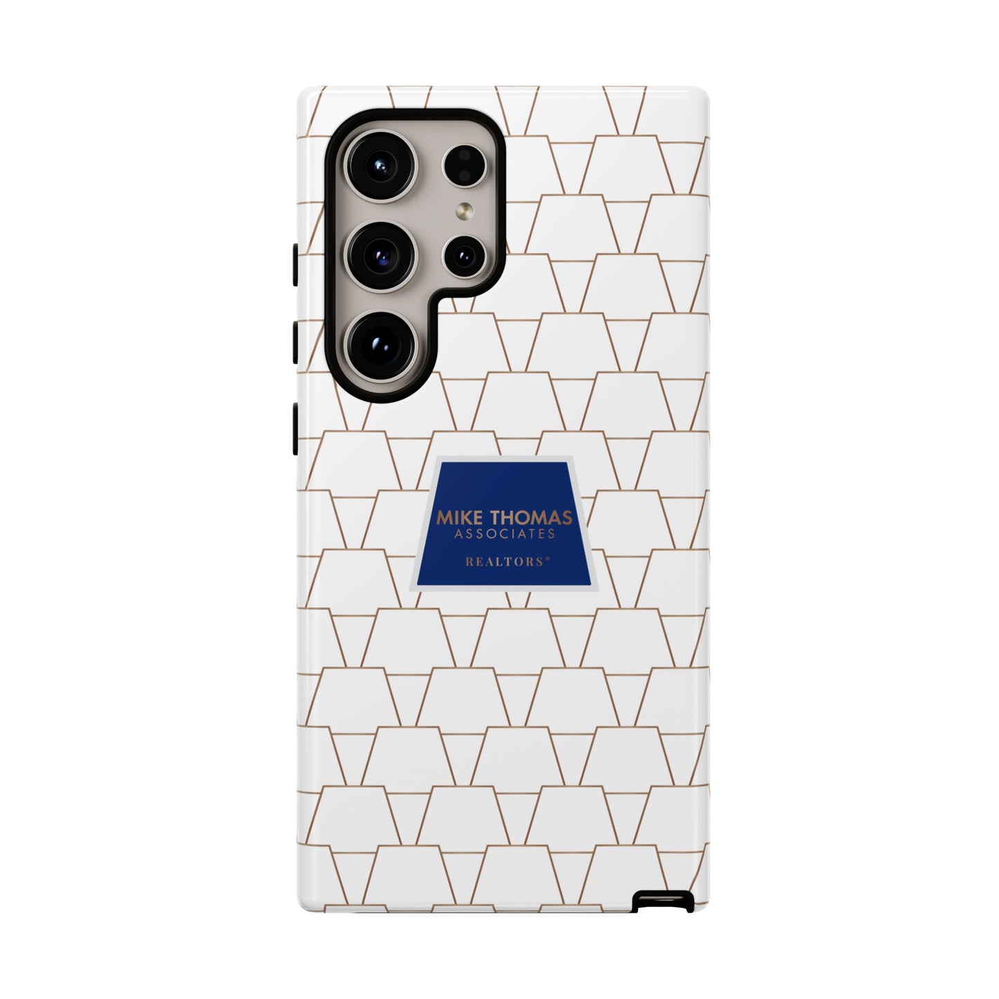 MTA Geometric White & Copper Pattern Phone Case - Tough Cases for Stylish Protection