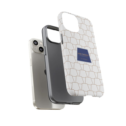 MTA Geometric White & Copper Pattern Phone Case - Tough Cases for Stylish Protection