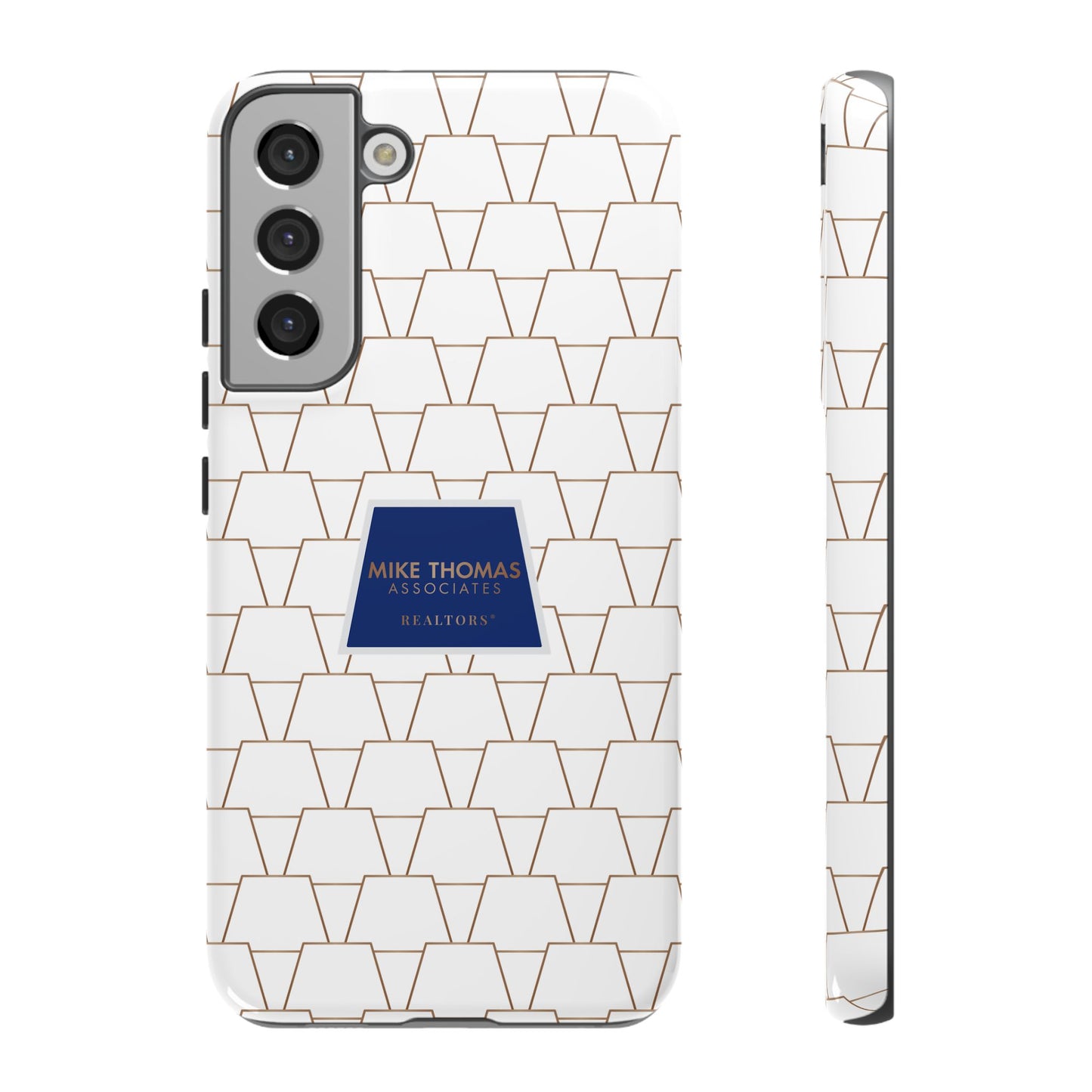 MTA Geometric White & Copper Pattern Phone Case - Tough Cases for Stylish Protection