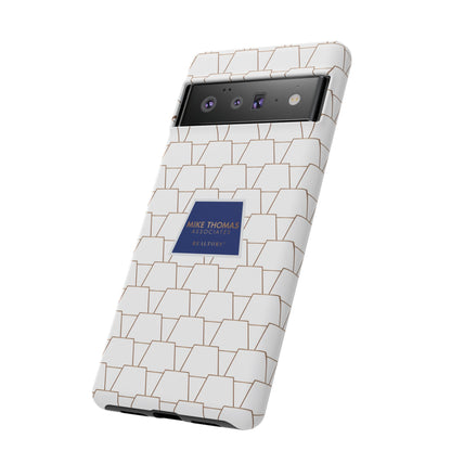 MTA Geometric White & Copper Pattern Phone Case - Tough Cases for Stylish Protection