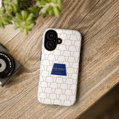 MTA Geometric White & Copper Pattern Phone Case - Tough Cases for Stylish Protection