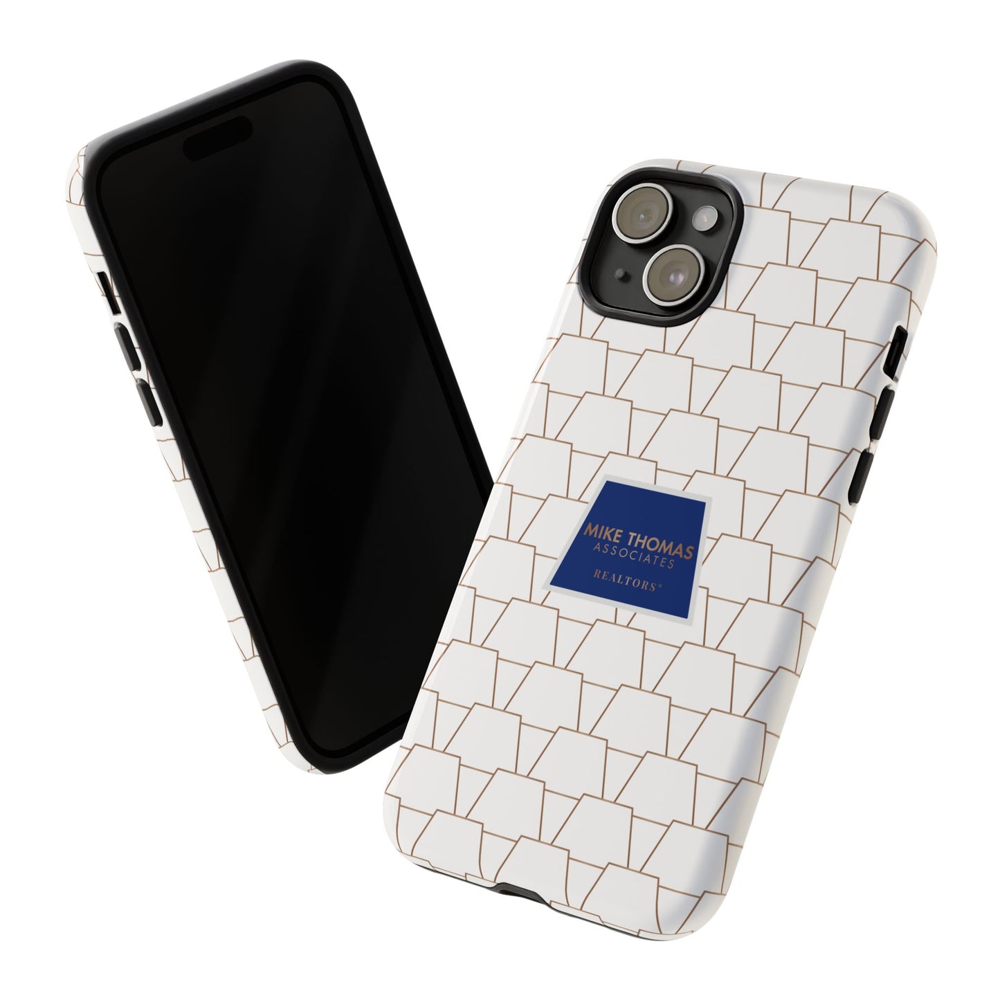 MTA Geometric White & Copper Pattern Phone Case - Tough Cases for Stylish Protection