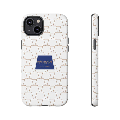 MTA Geometric White & Copper Pattern Phone Case - Tough Cases for Stylish Protection