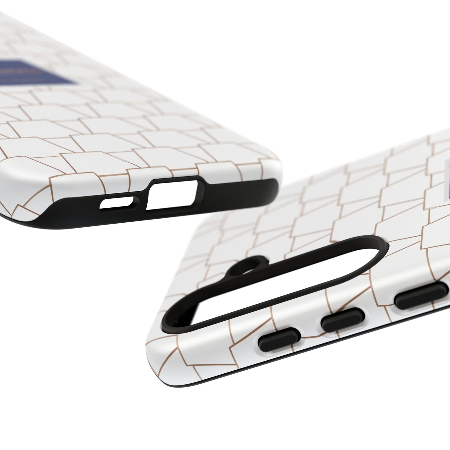 MTA Geometric White & Copper Pattern Phone Case - Tough Cases for Stylish Protection