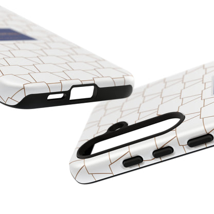 MTA Geometric White & Copper Pattern Phone Case - Tough Cases for Stylish Protection