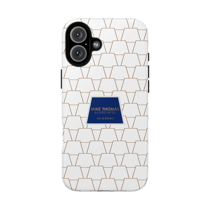 MTA Geometric White & Copper Pattern Phone Case - Tough Cases for Stylish Protection